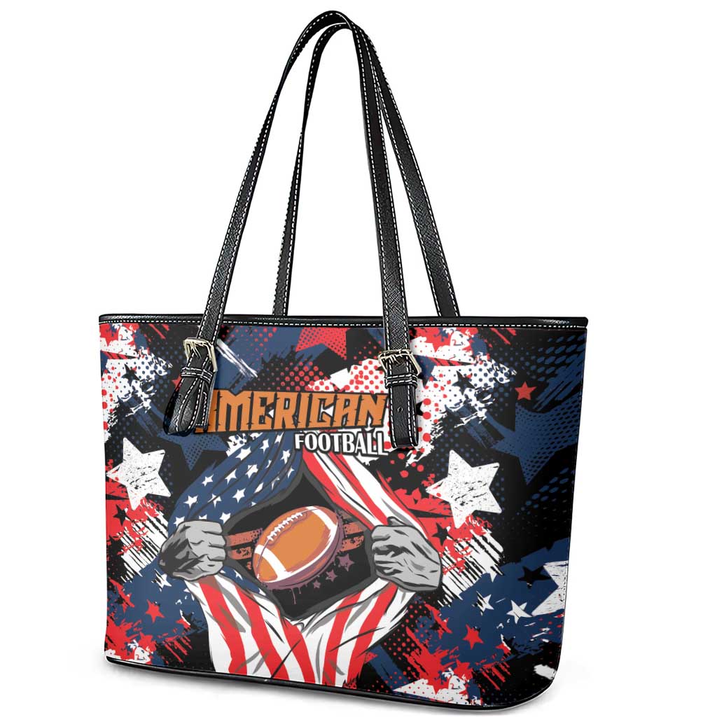 American Football Grunge Leather Tote Bag Special Version - Wonder Print Shop