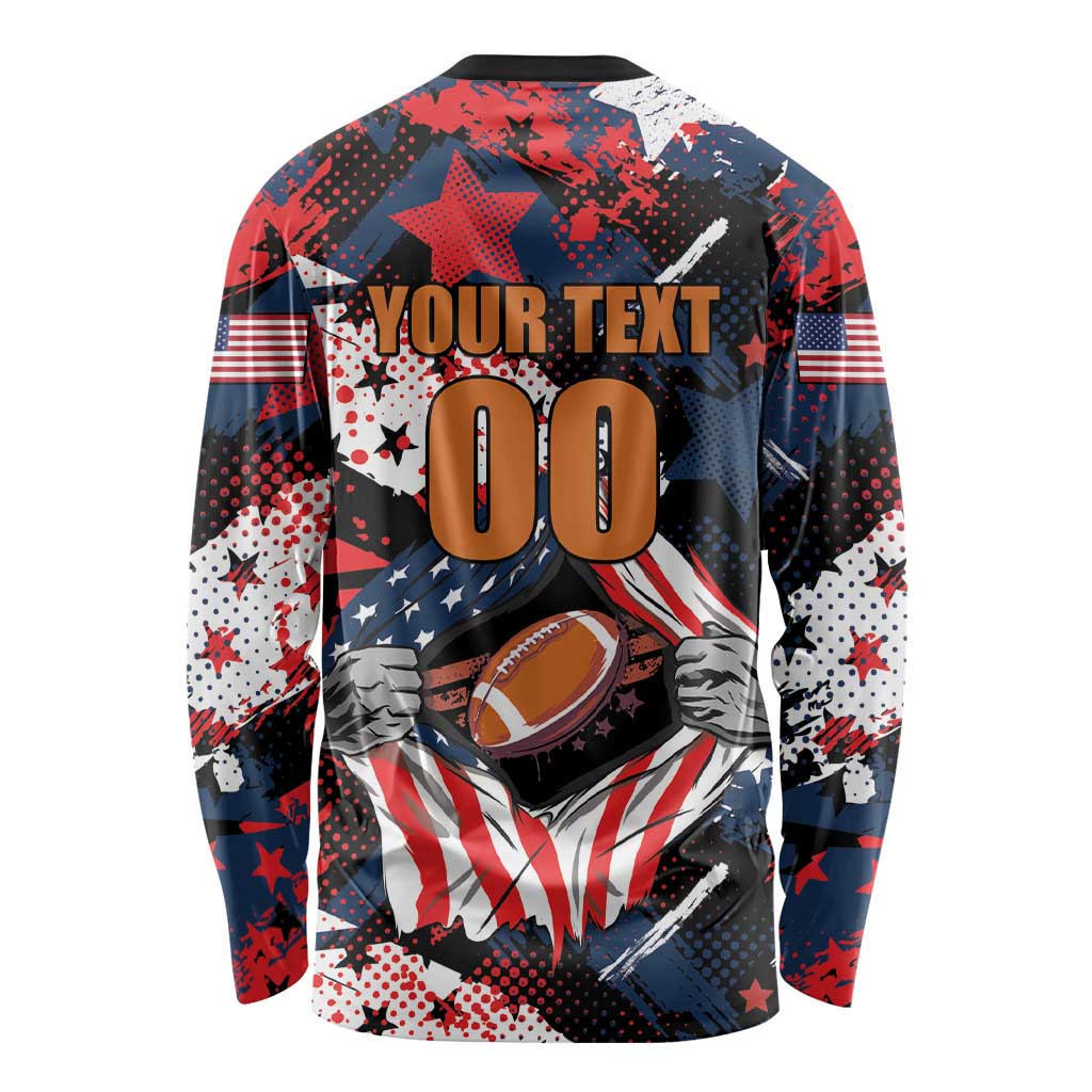 Custom American Football Grunge Long Sleeve Shirt Special Version - Wonder Print Shop