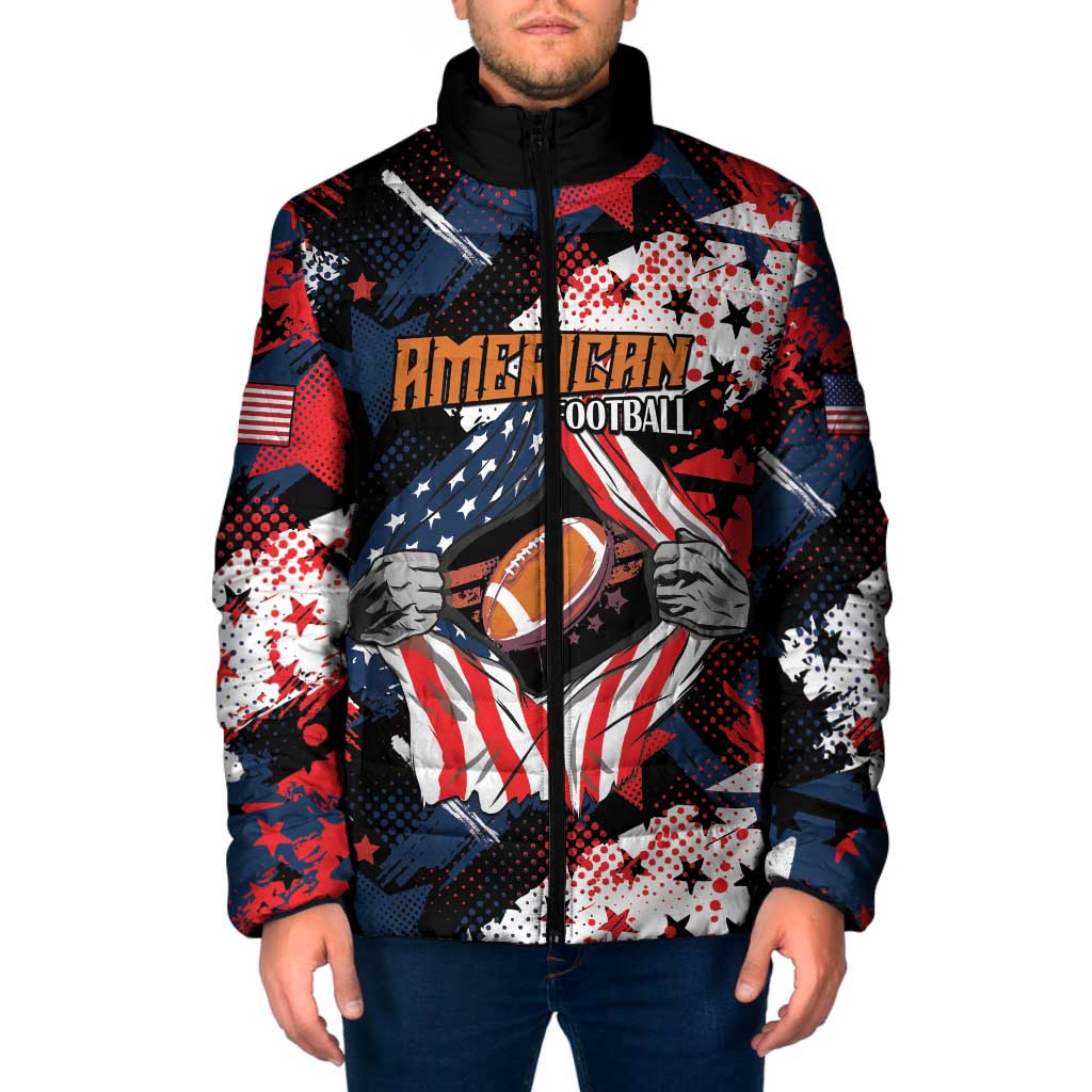 Custom American Football Grunge Padded Jacket Special Version - Wonder Print Shop