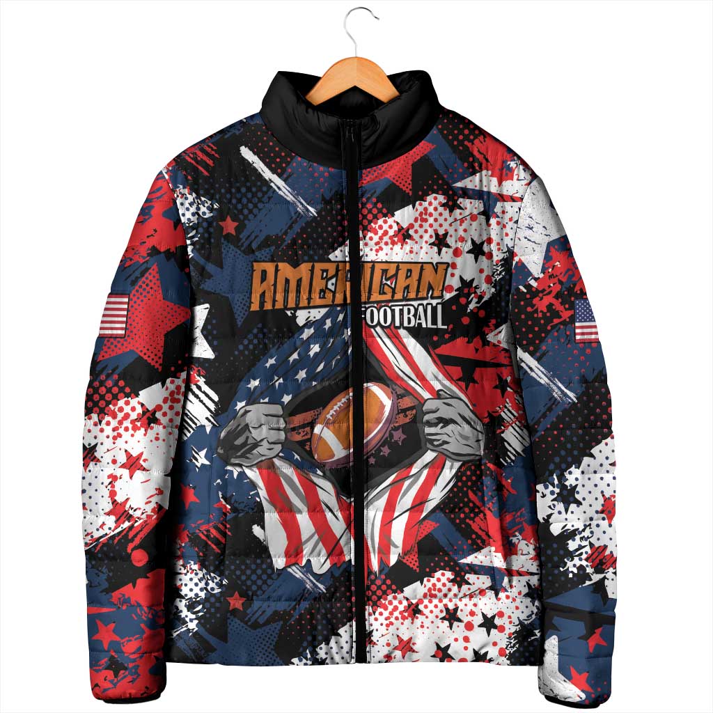 Custom American Football Grunge Padded Jacket Special Version - Wonder Print Shop