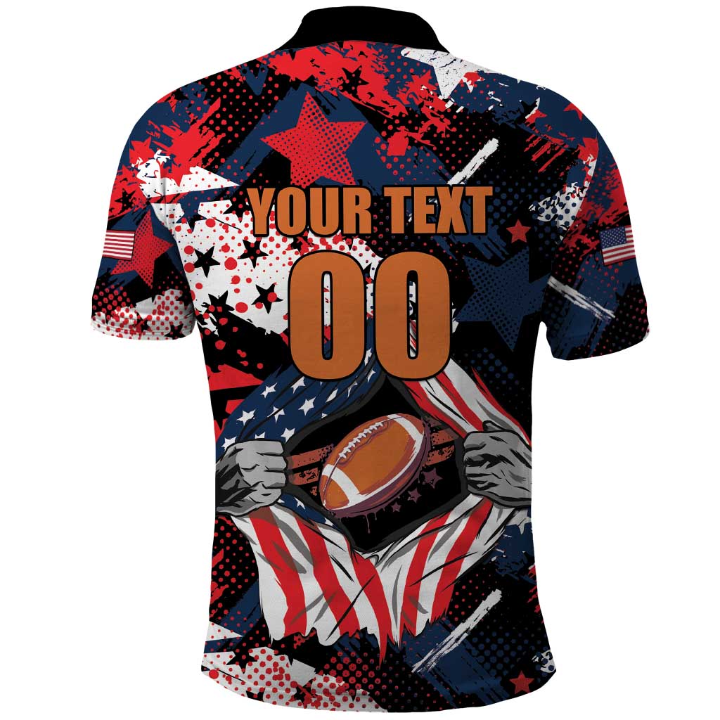 Custom American Football Grunge Polo Shirt Special Version - Wonder Print Shop