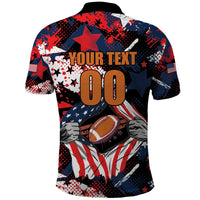Custom American Football Grunge Polo Shirt Special Version - Wonder Print Shop
