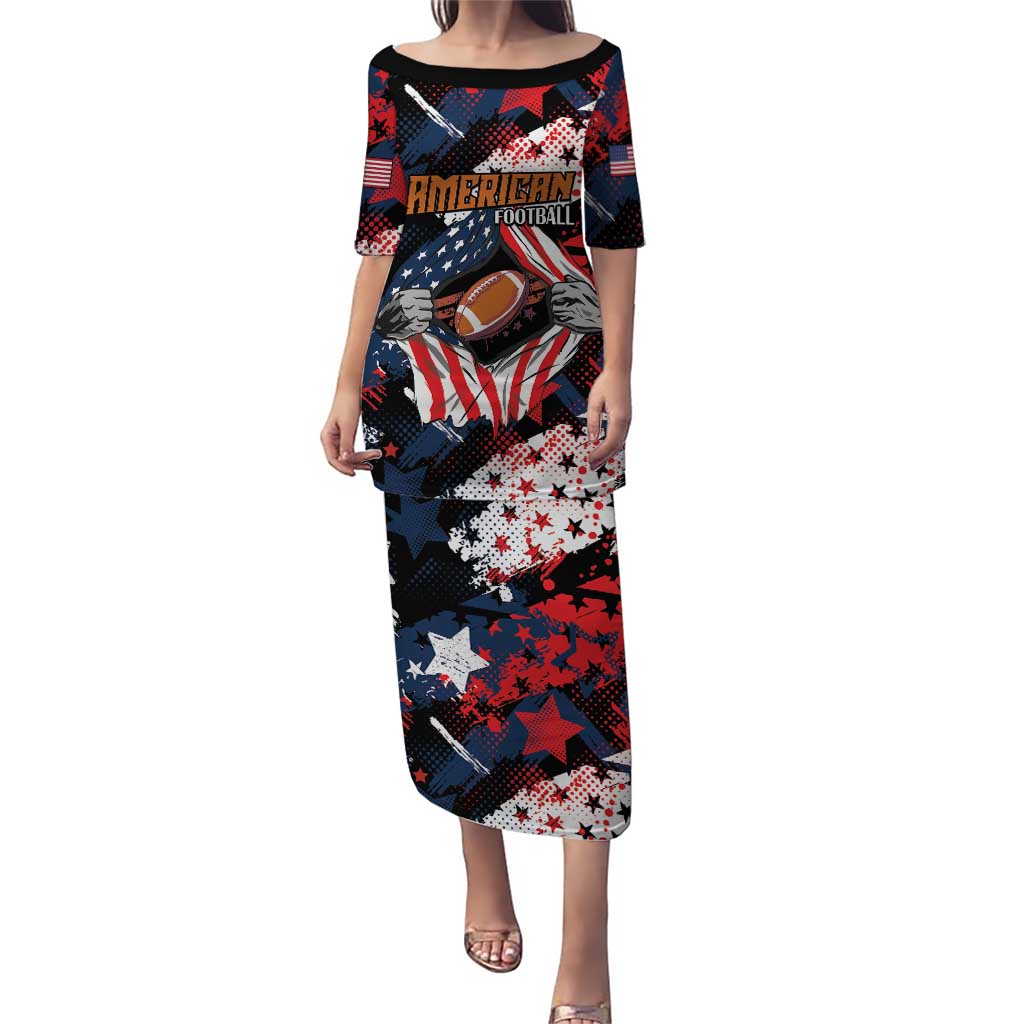 Custom American Football Grunge Puletasi Special Version - Wonder Print Shop