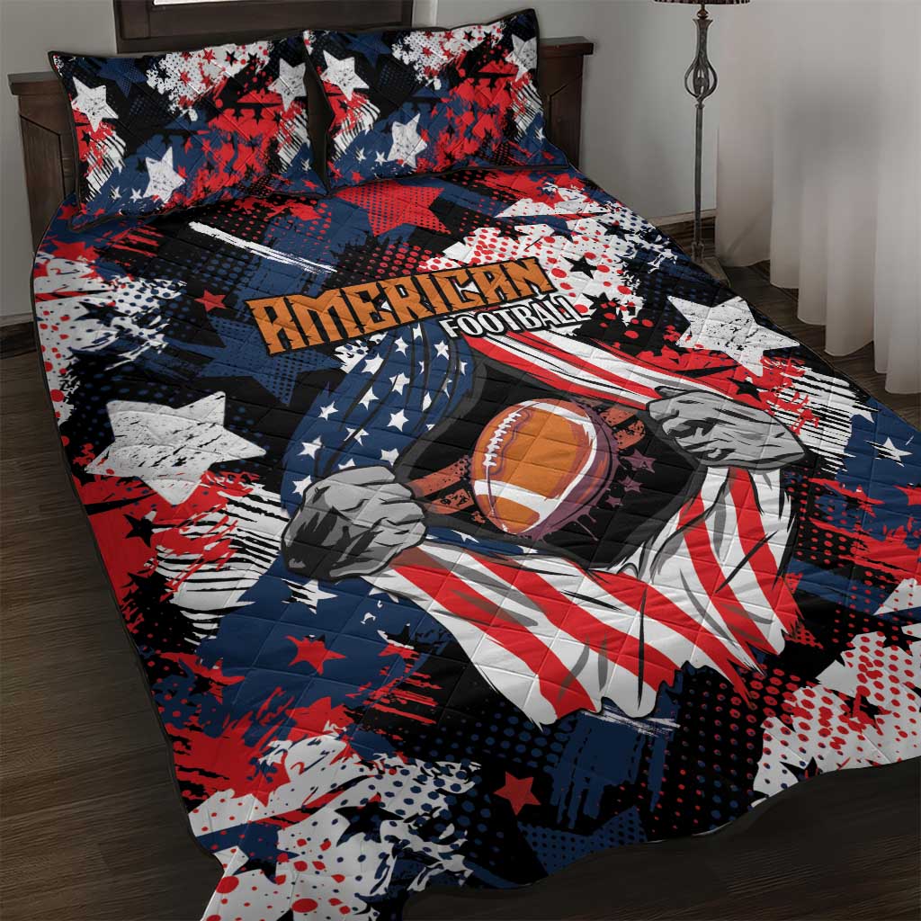 American Football Grunge Quilt Bed Set Special Version - Wonder Print Shop
