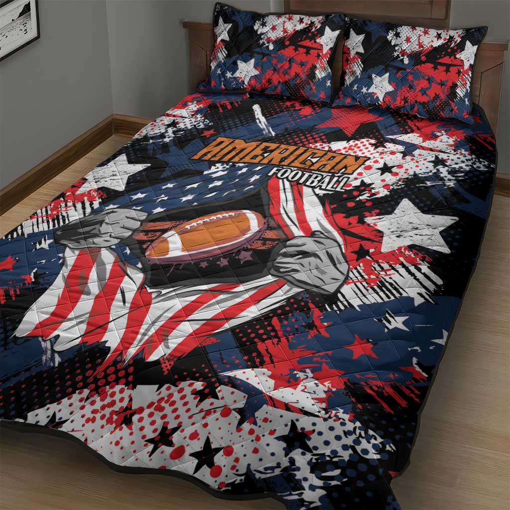American Football Grunge Quilt Bed Set Special Version - Wonder Print Shop