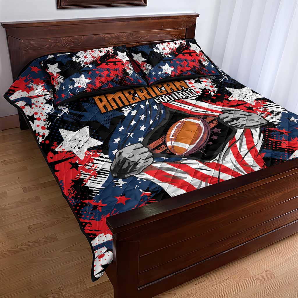 American Football Grunge Quilt Bed Set Special Version - Wonder Print Shop