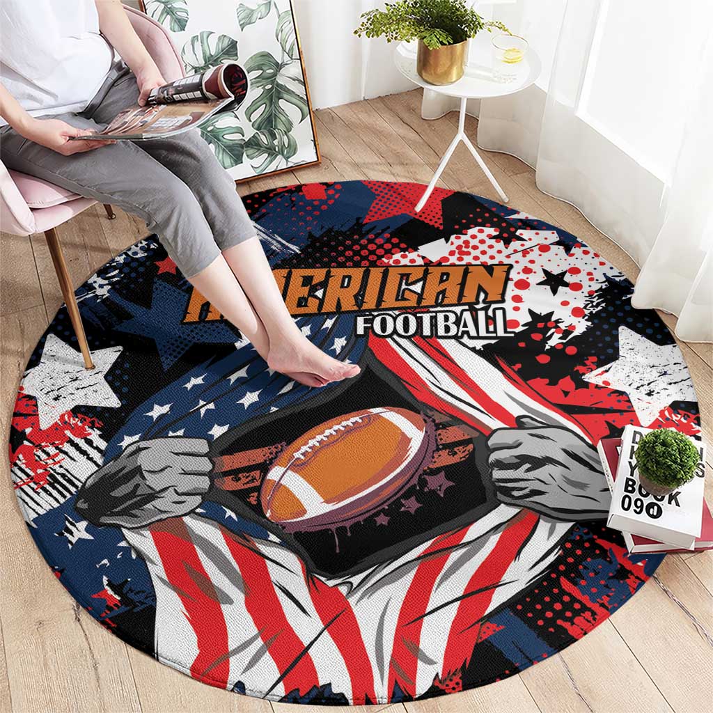 American Football Grunge Round Carpet Special Version - Wonder Print Shop