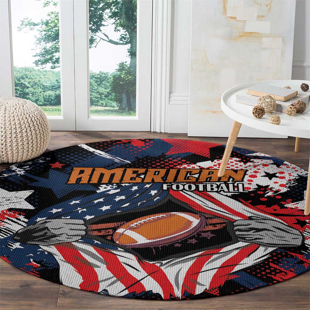 American Football Grunge Round Carpet Special Version - Wonder Print Shop