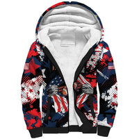 Custom American Football Grunge Sherpa Hoodie Special Version - Wonder Print Shop