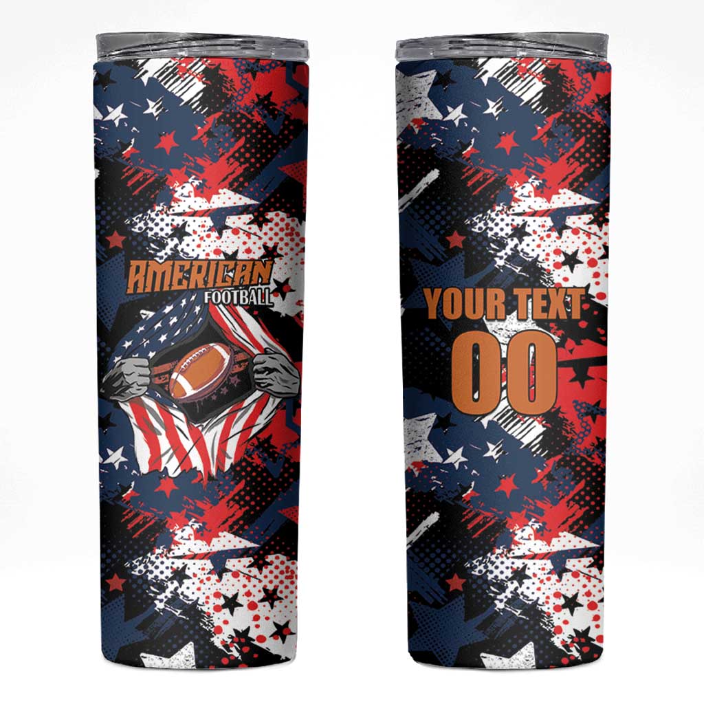 Custom American Football Grunge Skinny Tumbler Special Version - Wonder Print Shop
