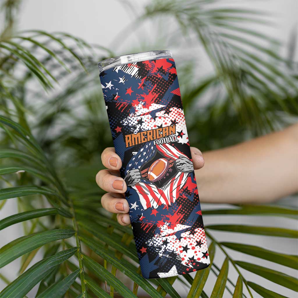 Custom American Football Grunge Skinny Tumbler Special Version - Wonder Print Shop