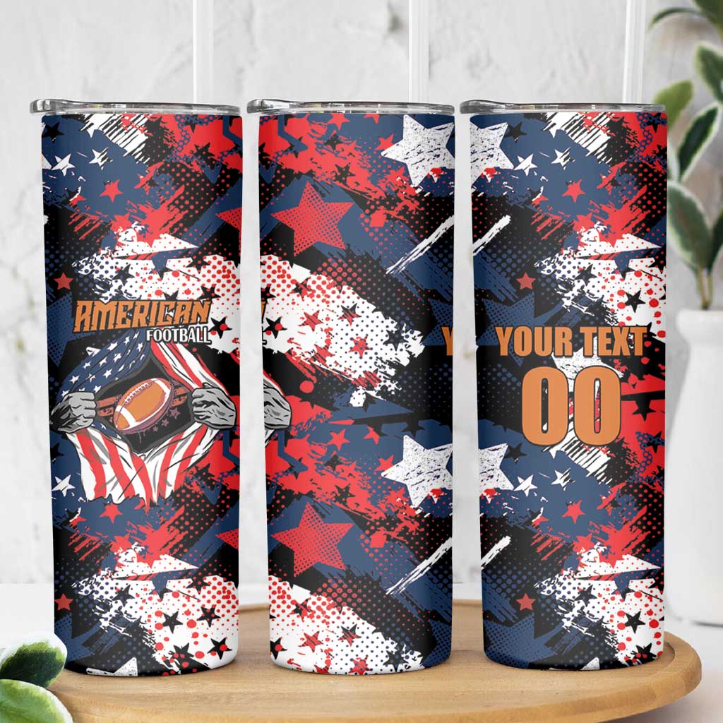 Custom American Football Grunge Skinny Tumbler Special Version - Wonder Print Shop