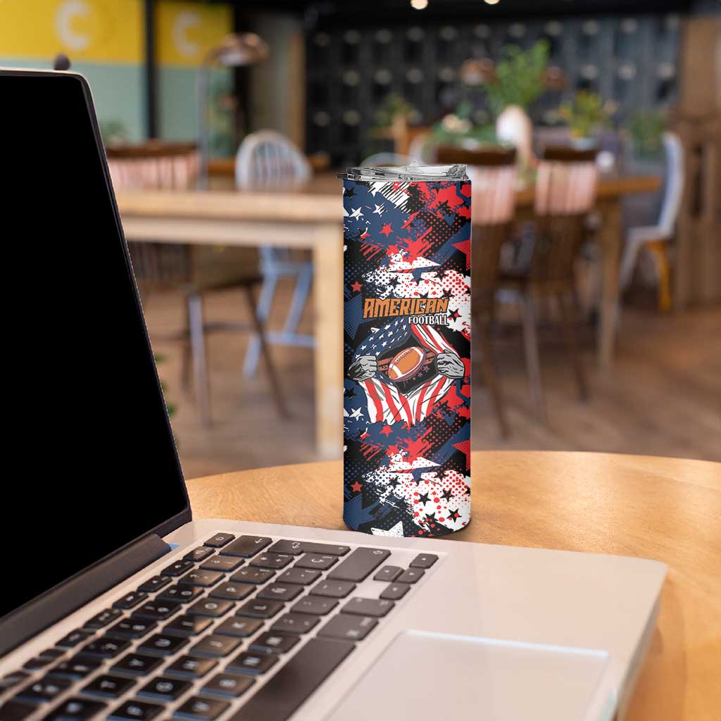 Custom American Football Grunge Skinny Tumbler Special Version - Wonder Print Shop
