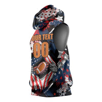 Custom American Football Grunge Sleeveless Hoodie Special Version - Wonder Print Shop