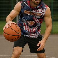 Custom American Football Grunge Sleeveless Hoodie Special Version - Wonder Print Shop