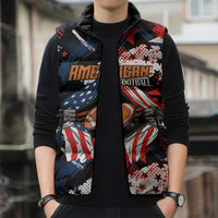 Custom American Football Grunge Sleeveless Puffer Jacket Special Version - Wonder Print Shop