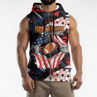 Custom American Football Grunge Sleeveless Zip Hoodie Special Version - Wonder Print Shop