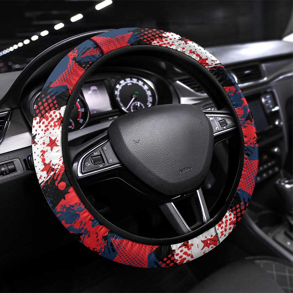 American Football Grunge Steering Wheel Cover Special Version - Wonder Print Shop