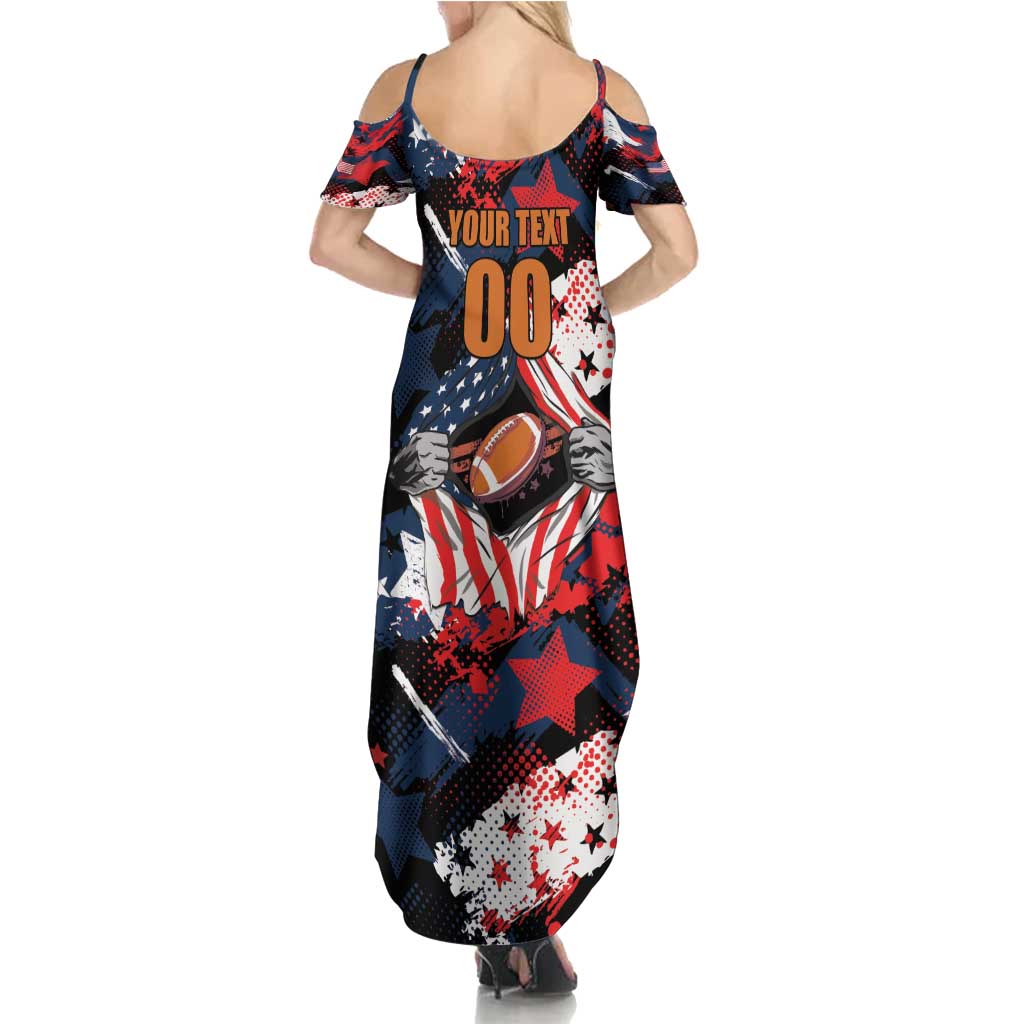 Custom American Football Grunge Summer Maxi Dress Special Version - Wonder Print Shop