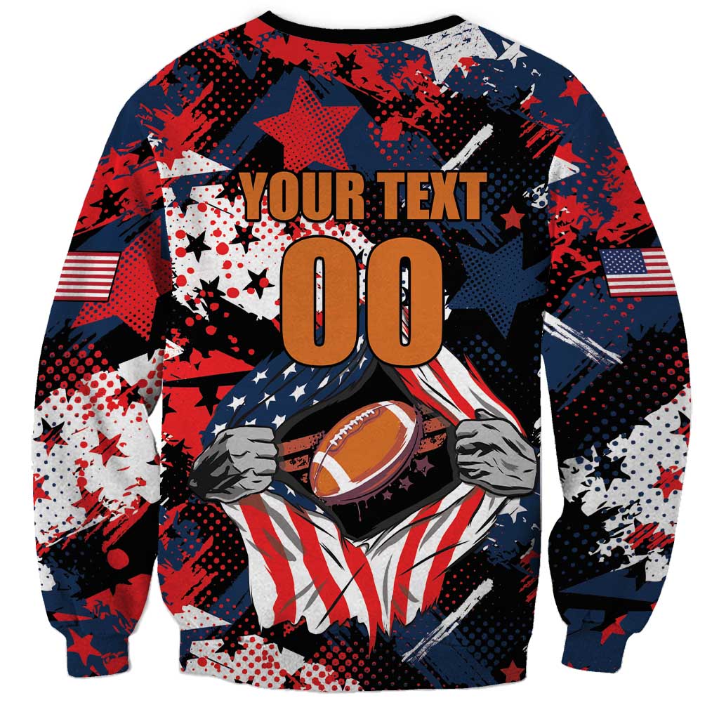 Custom American Football Grunge Sweatshirt Special Version - Wonder Print Shop
