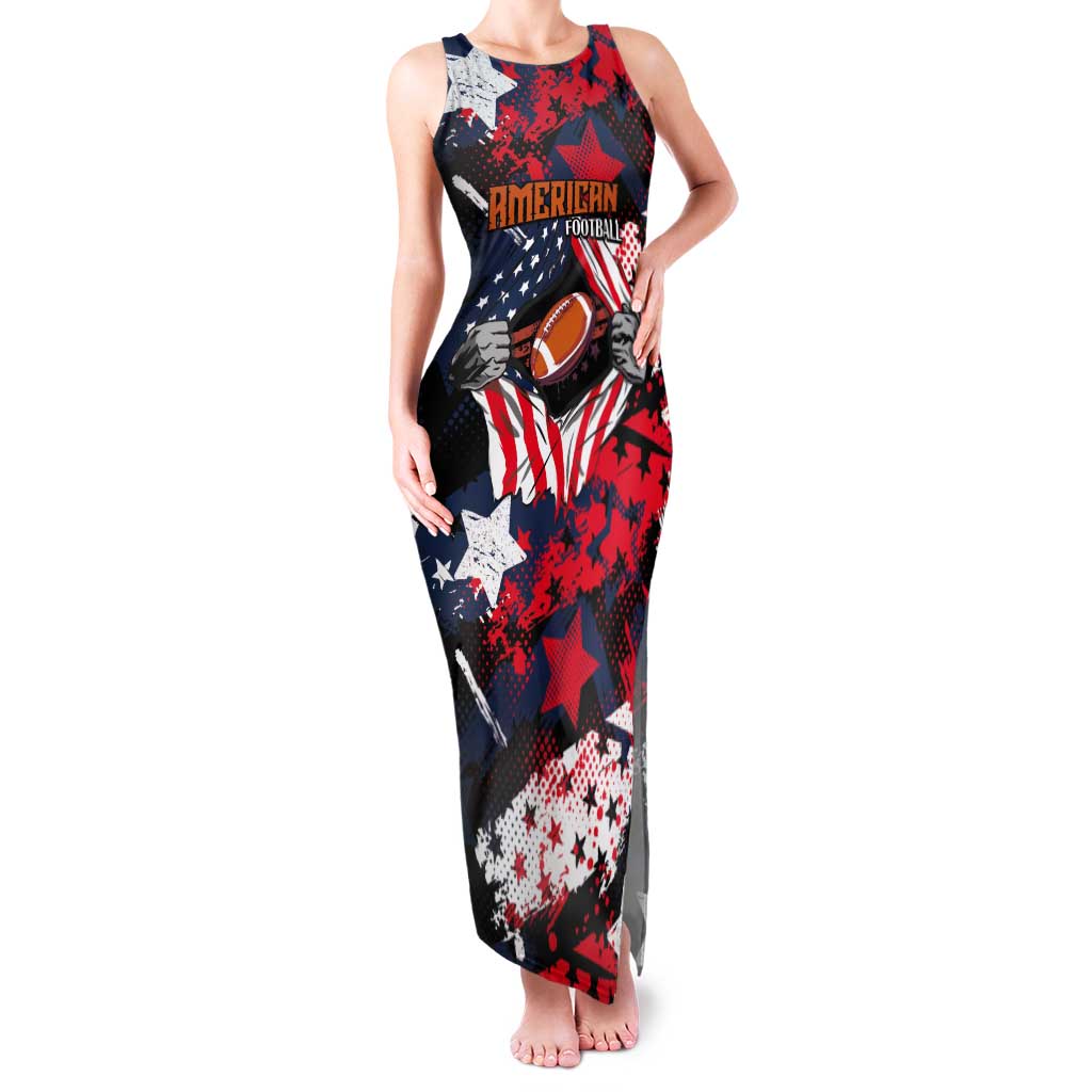Custom American Football Grunge Tank Maxi Dress Special Version - Wonder Print Shop