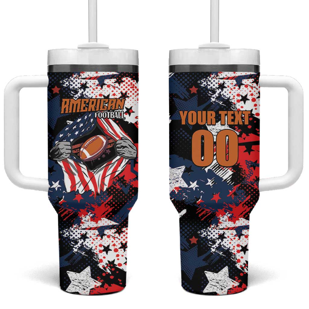 Custom American Football Grunge Tumbler With Handle Special Version - Wonder Print Shop