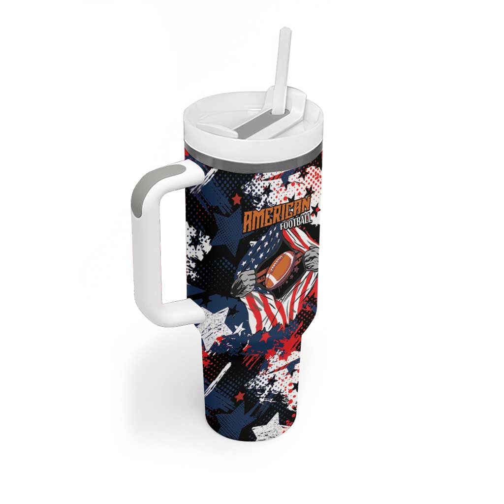 Custom American Football Grunge Tumbler With Handle Special Version - Wonder Print Shop