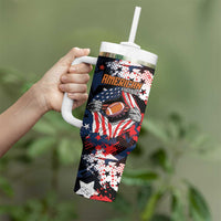 Custom American Football Grunge Tumbler With Handle Special Version - Wonder Print Shop