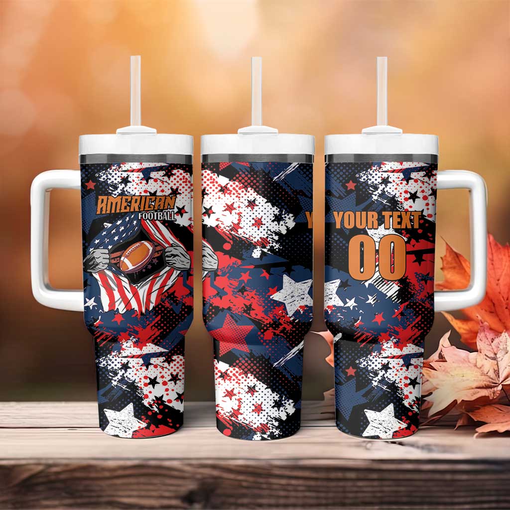 Custom American Football Grunge Tumbler With Handle Special Version - Wonder Print Shop