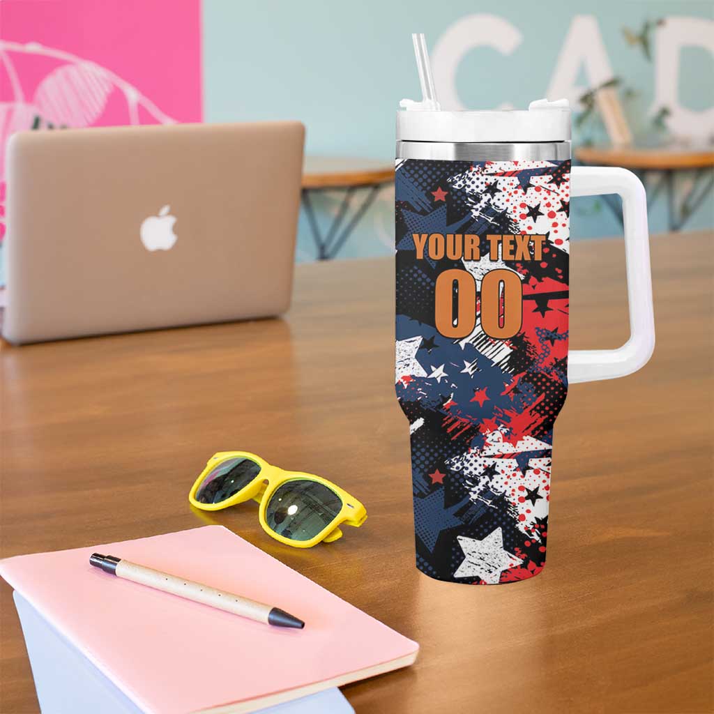 Custom American Football Grunge Tumbler With Handle Special Version - Wonder Print Shop