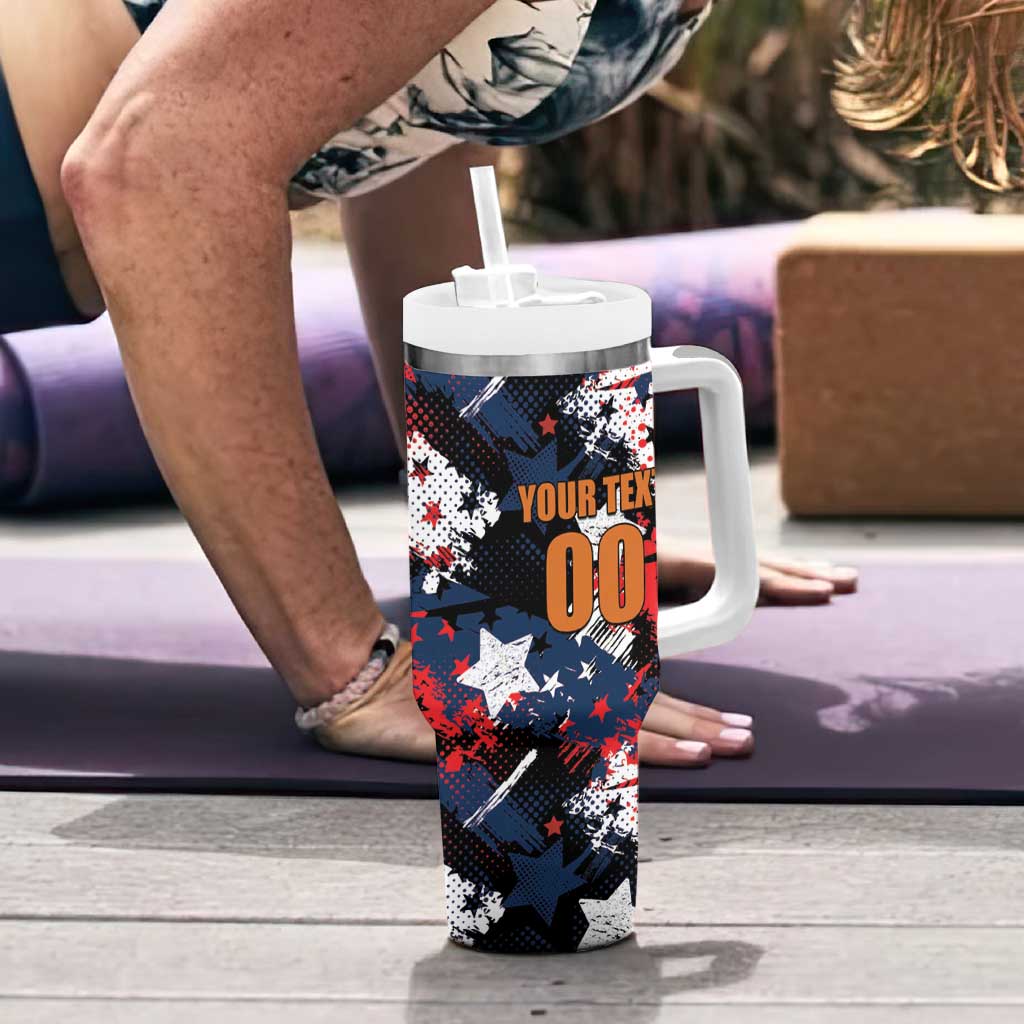 Custom American Football Grunge Tumbler With Handle Special Version - Wonder Print Shop