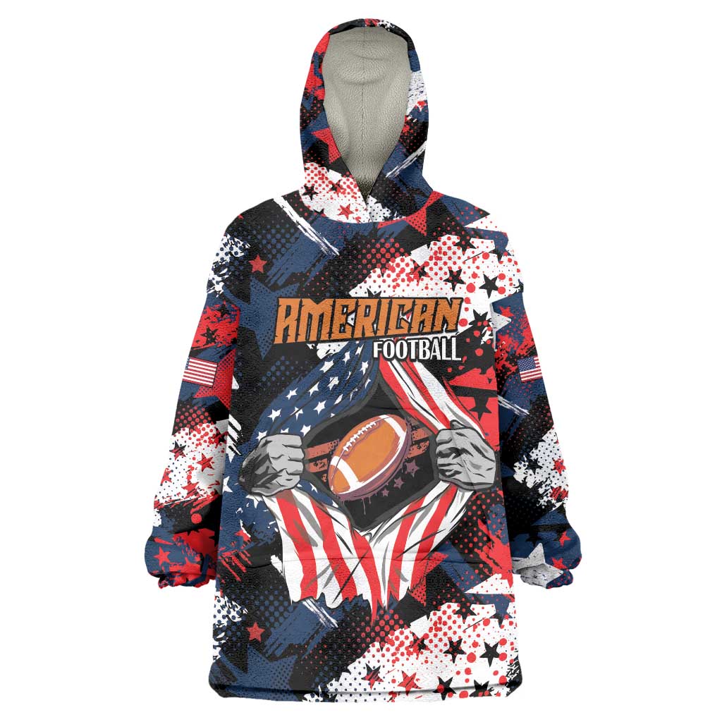 Custom American Football Grunge Wearable Blanket Hoodie Special Version - Wonder Print Shop