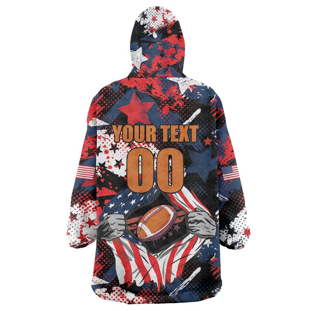 Custom American Football Grunge Wearable Blanket Hoodie Special Version - Wonder Print Shop