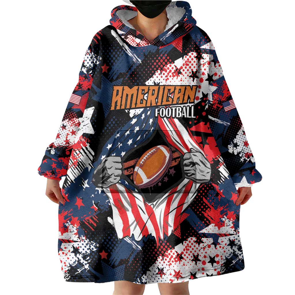 Custom American Football Grunge Wearable Blanket Hoodie Special Version - Wonder Print Shop