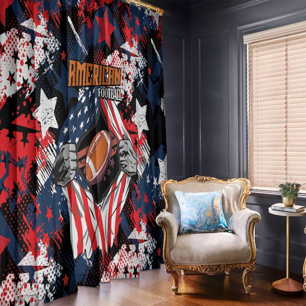 American Football Grunge Window Curtain Special Version - Wonder Print Shop