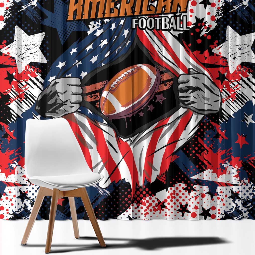 American Football Grunge Window Curtain Special Version - Wonder Print Shop