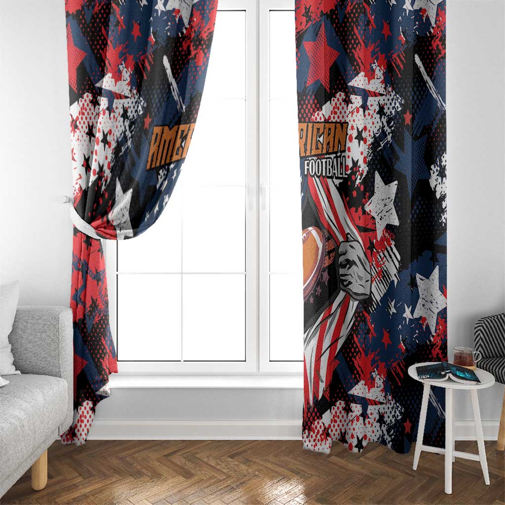 American Football Grunge Window Curtain Special Version - Wonder Print Shop