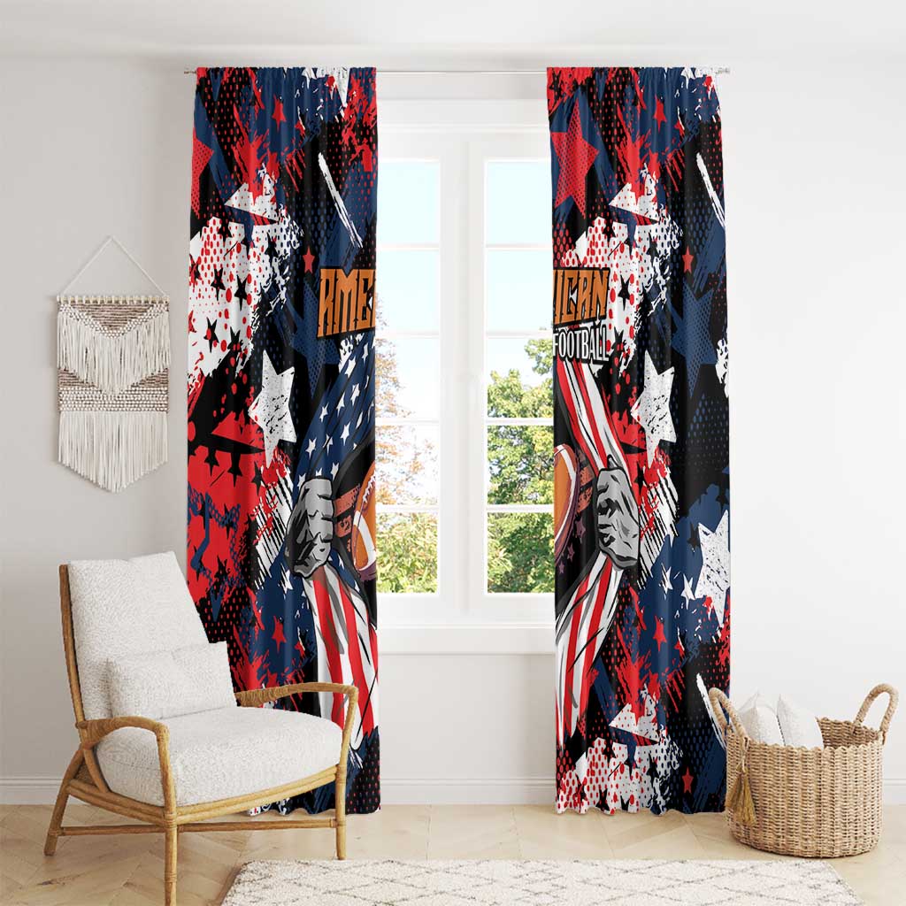 American Football Grunge Window Curtain Special Version - Wonder Print Shop