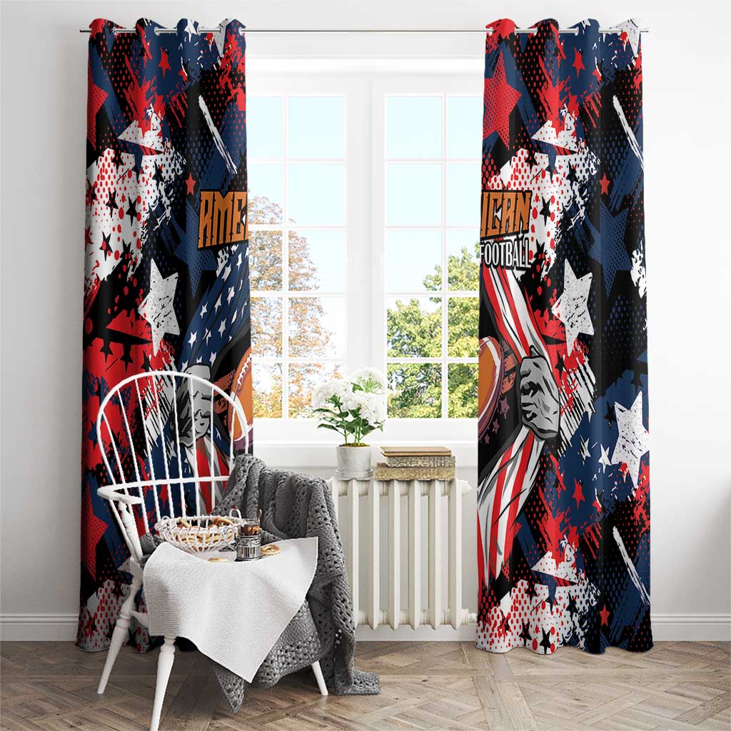 American Football Grunge Window Curtain Special Version - Wonder Print Shop