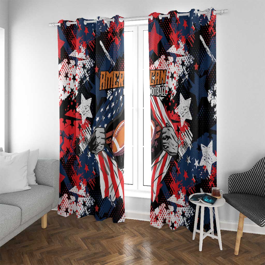 American Football Grunge Window Curtain Special Version - Wonder Print Shop
