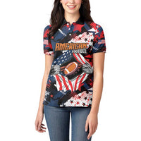Custom American Football Grunge Women Polo Shirt Special Version - Wonder Print Shop