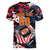 Custom American Football Grunge Women V-Neck T-Shirt Special Version - Wonder Print Shop