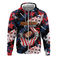 Custom American Football Grunge Zip Hoodie Special Version - Wonder Print Shop