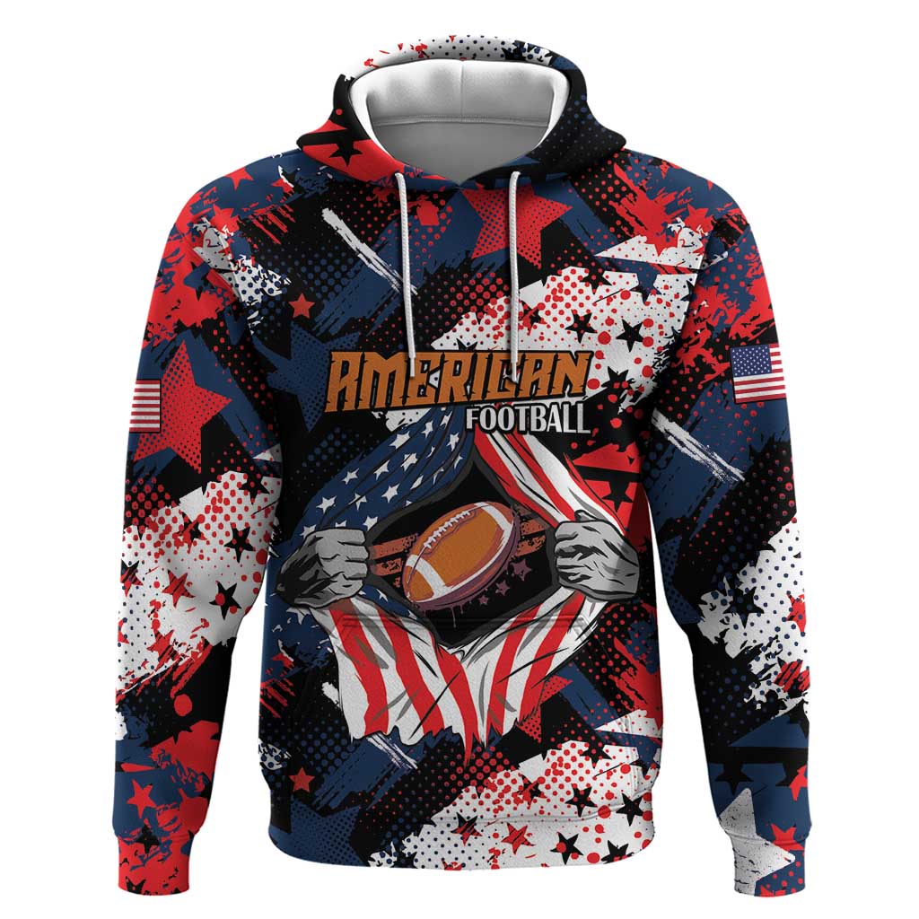 Custom American Football Grunge Zip Hoodie Special Version - Wonder Print Shop