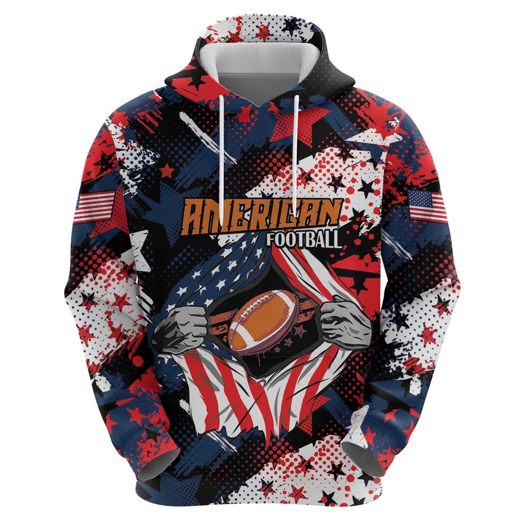 Custom American Football Grunge Zip Hoodie Special Version - Wonder Print Shop