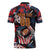 Custom American Football Grunge Zipper Polo Shirt Special Version - Wonder Print Shop