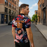Custom American Football Grunge Zipper Polo Shirt Special Version - Wonder Print Shop