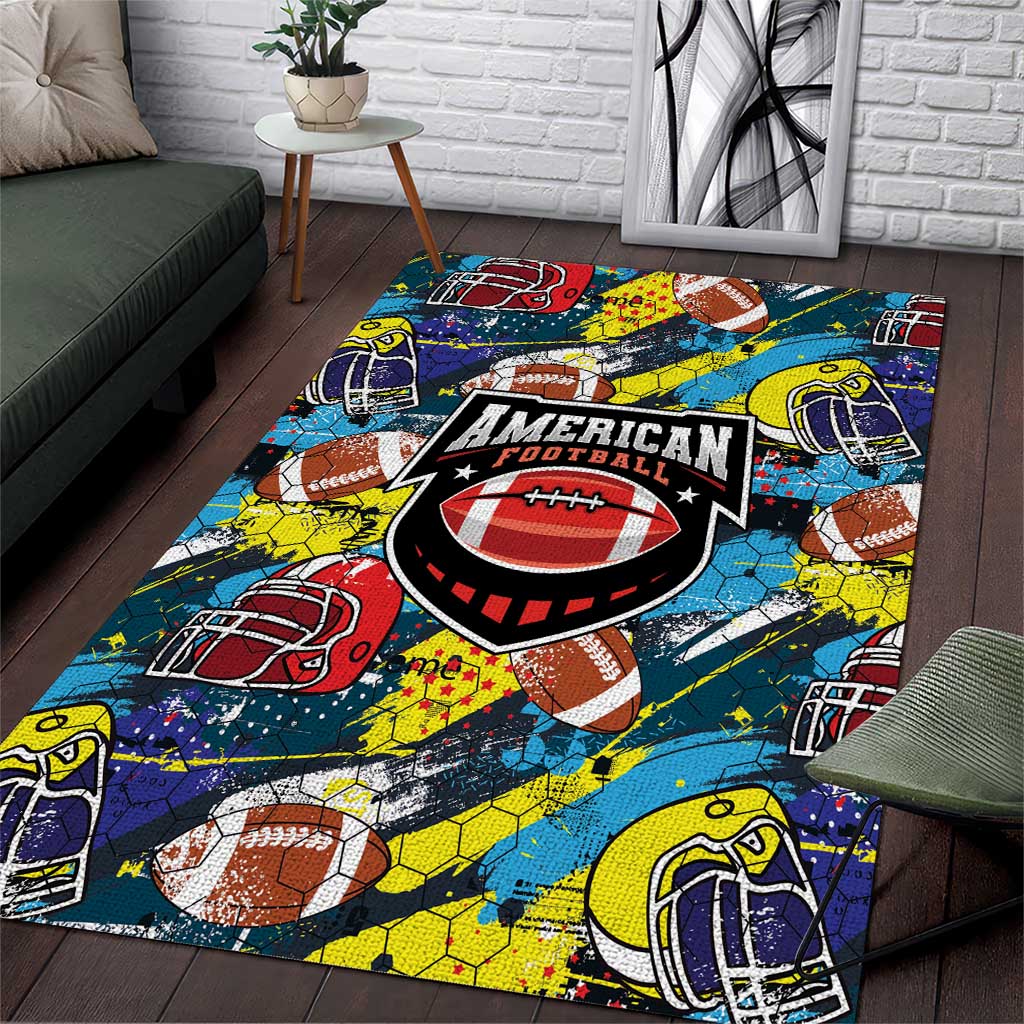 American Football Graffiti Area Rug Unique Style - Wonder Print Shop