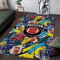 American Football Graffiti Area Rug Unique Style - Wonder Print Shop