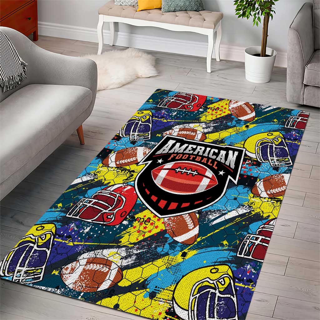 American Football Graffiti Area Rug Unique Style - Wonder Print Shop